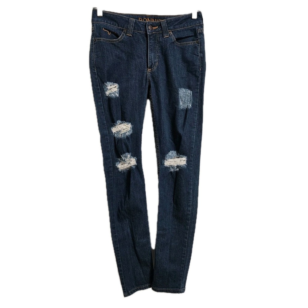 Kimes Ranch Jeans Women 4 Blue Bonnie Slim Fit Distressed Mid Rise Western Denim